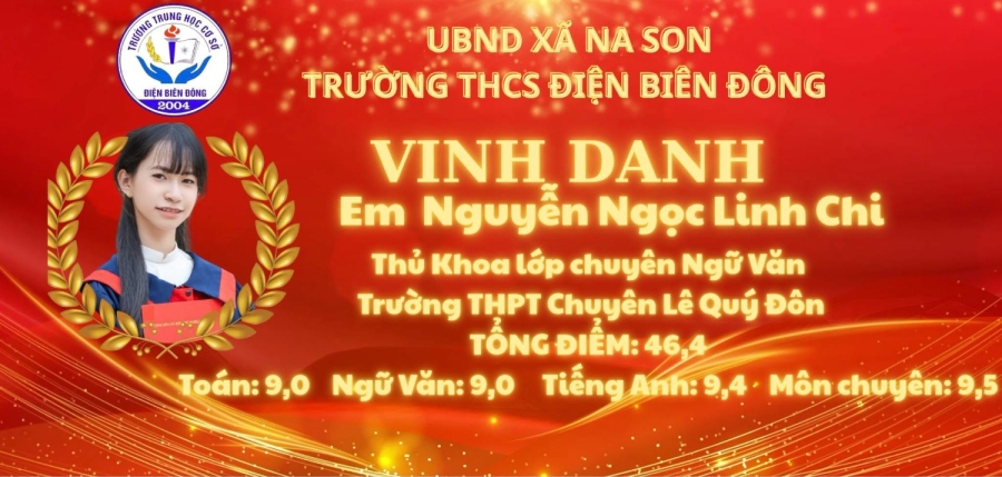 Trường THCS Điện Biên Đông vui mừng và tự hào biểu dương thành tích xuất sắc của 5 em học sinh trong kỳ thi tuyển sinh vào lớp 10