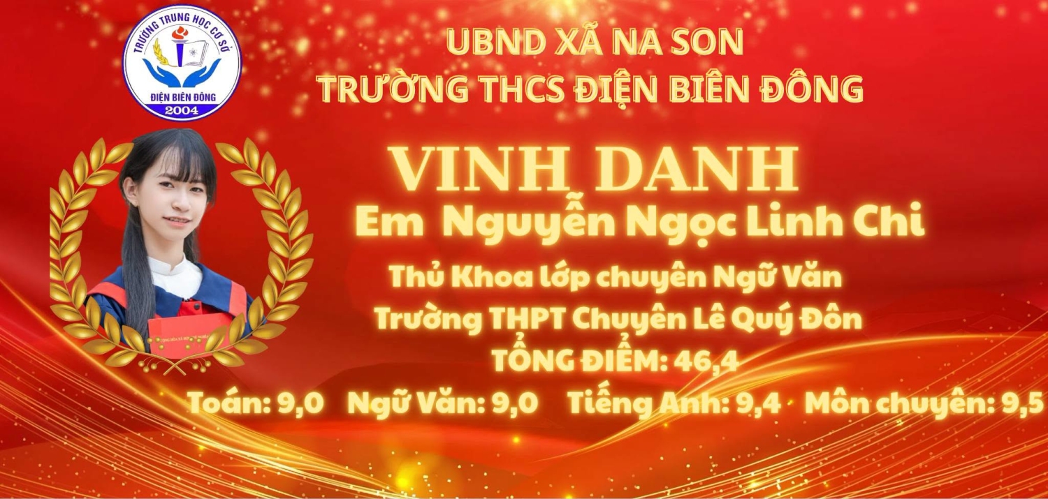 Trường THCS Điện Biên Đông vui mừng và tự hào biểu dương thành tích xuất sắc của 5 em học sinh trong kỳ thi tuyển sinh vào lớp 10